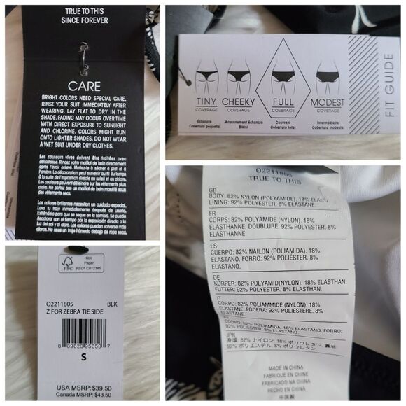 NWT|Volcom Z for Zebra Tie Side Bikini Bottoms, SMALL - Picture 5 of 5